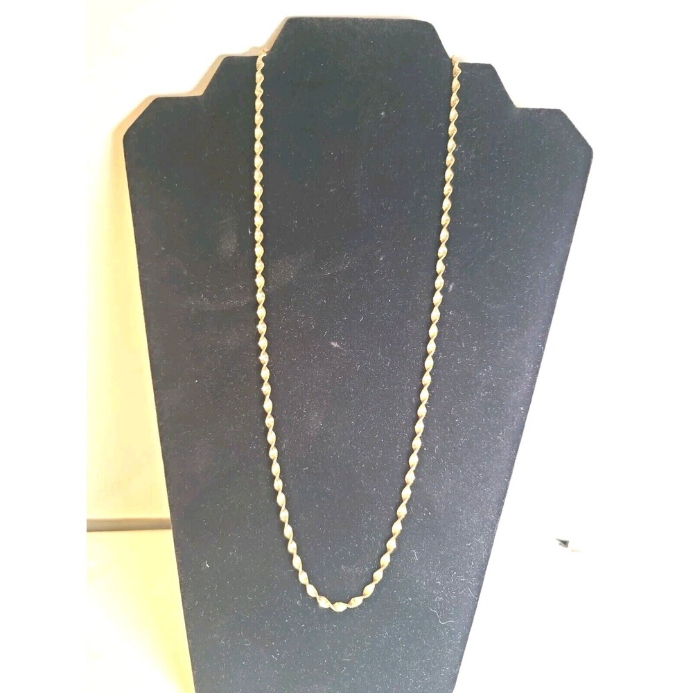 VTG Beautiful 12"  Italy Gold Plated 925 Sterling Silver Twisted Chain Necklace